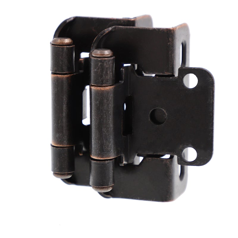 DecoBasics 20 Pack Oil Rubbed Bronze Cabinet Hinges for Cabinet Doors (10 Pairs) â€“ 1/2" Overlay Semi-Wrap Self-Closing Face Frame Hinges for Cupboard & Kitchen Doors w/Quiet Bumpers - Image 1